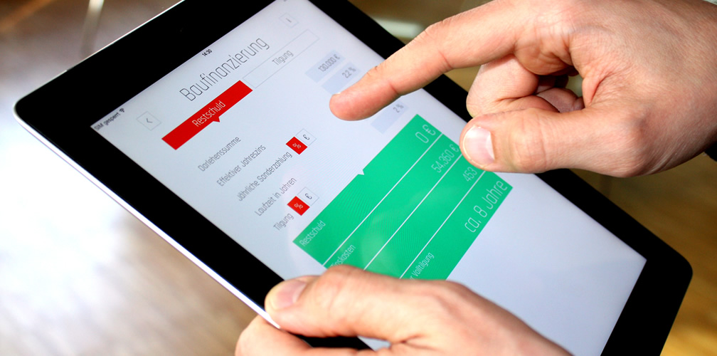 Tablet Baufinanzierung Rechenknecht